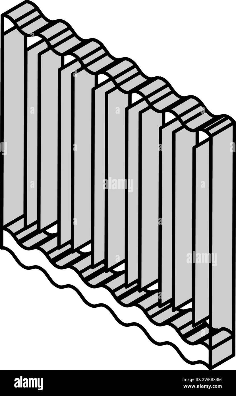 panel corrugated asbestos isometric icon vector illustration Stock ...