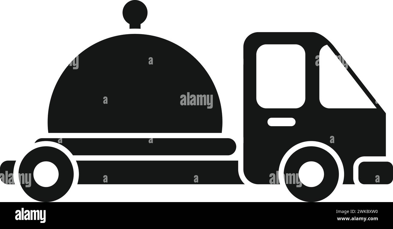 Food truck delivery icon simple vector. Container lorry. Export deliver ...