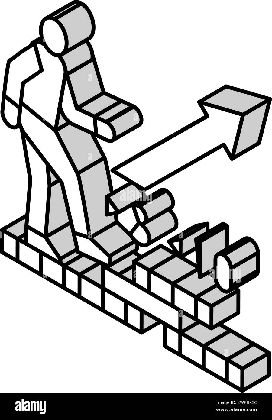 walking inflation isometric icon vector illustration Stock Vector Image ...