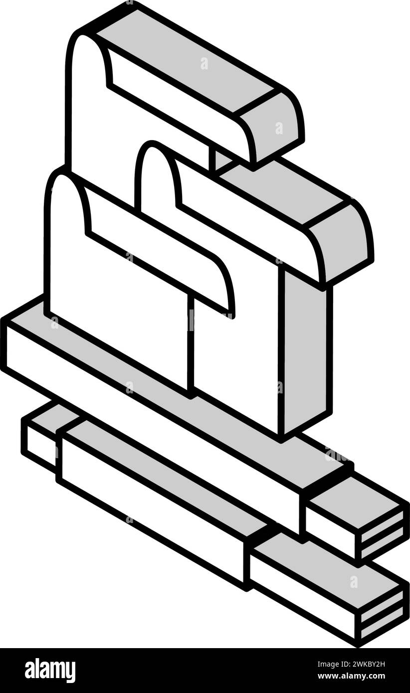 polybutadiene elastomer isometric icon vector illustration Stock Vector