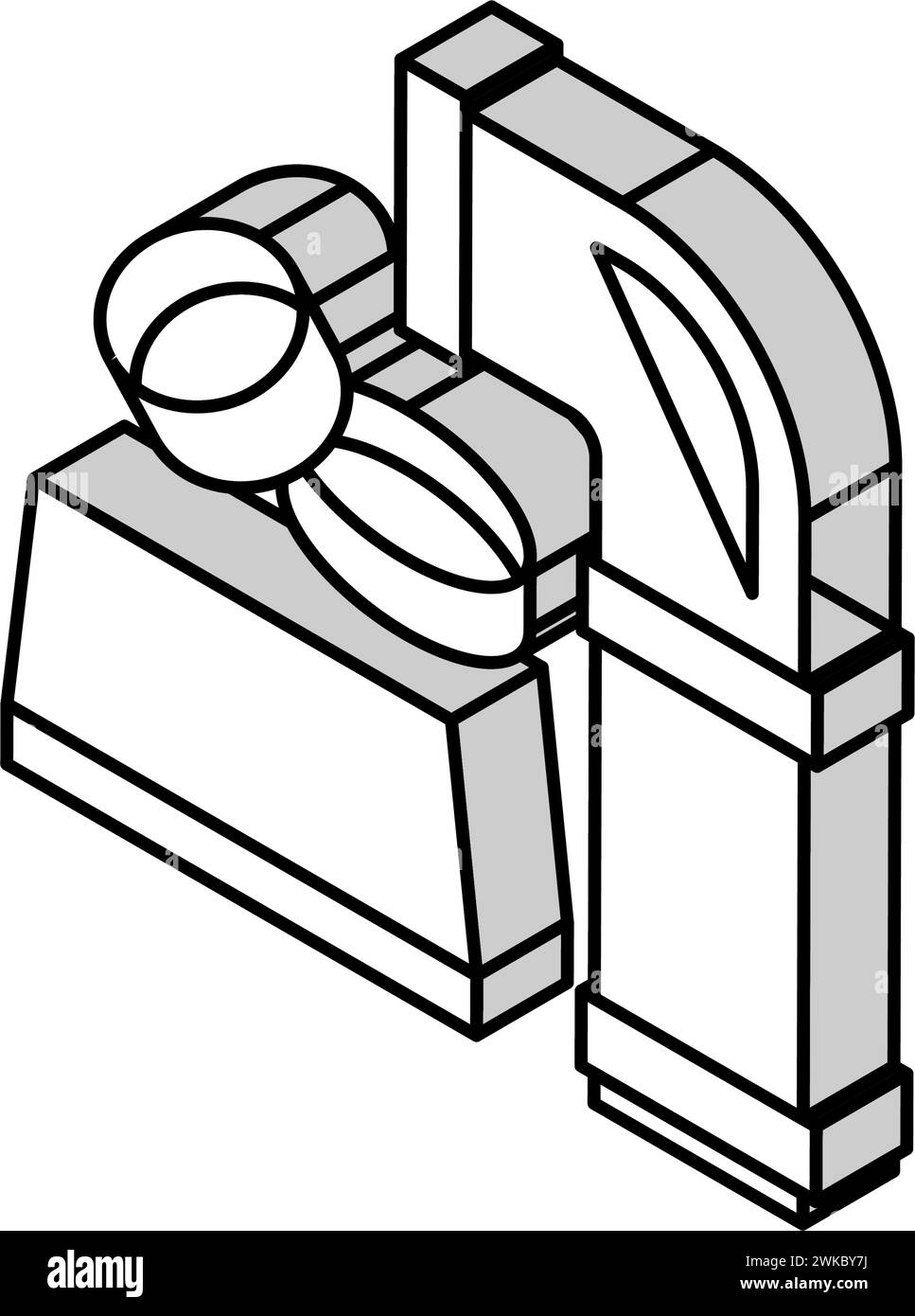 polyvinyl chloride thermoplastic isometric icon vector illustration
