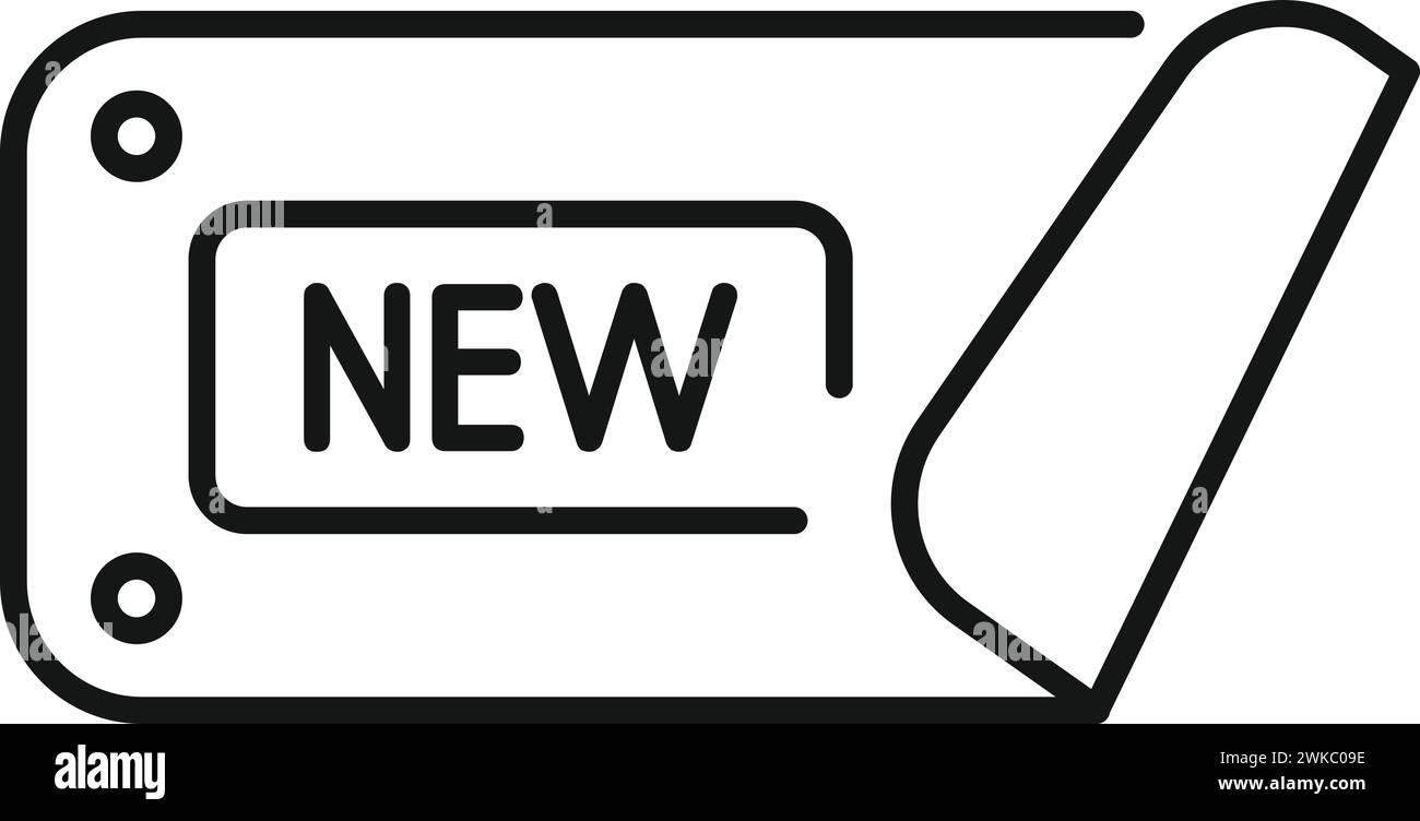 New stick tag icon outline vector. Hot price sale. Promotional sold ...