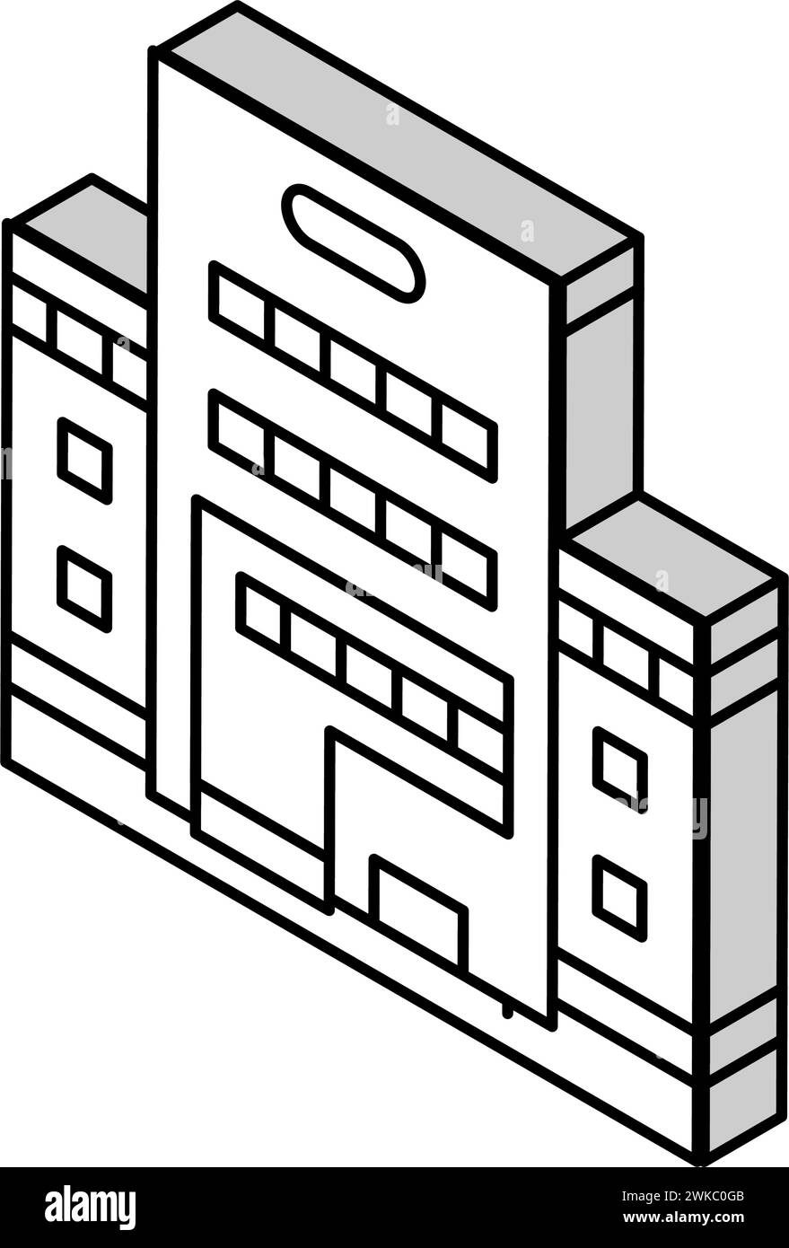 hospital building isometric icon vector illustration Stock Vector Image ...