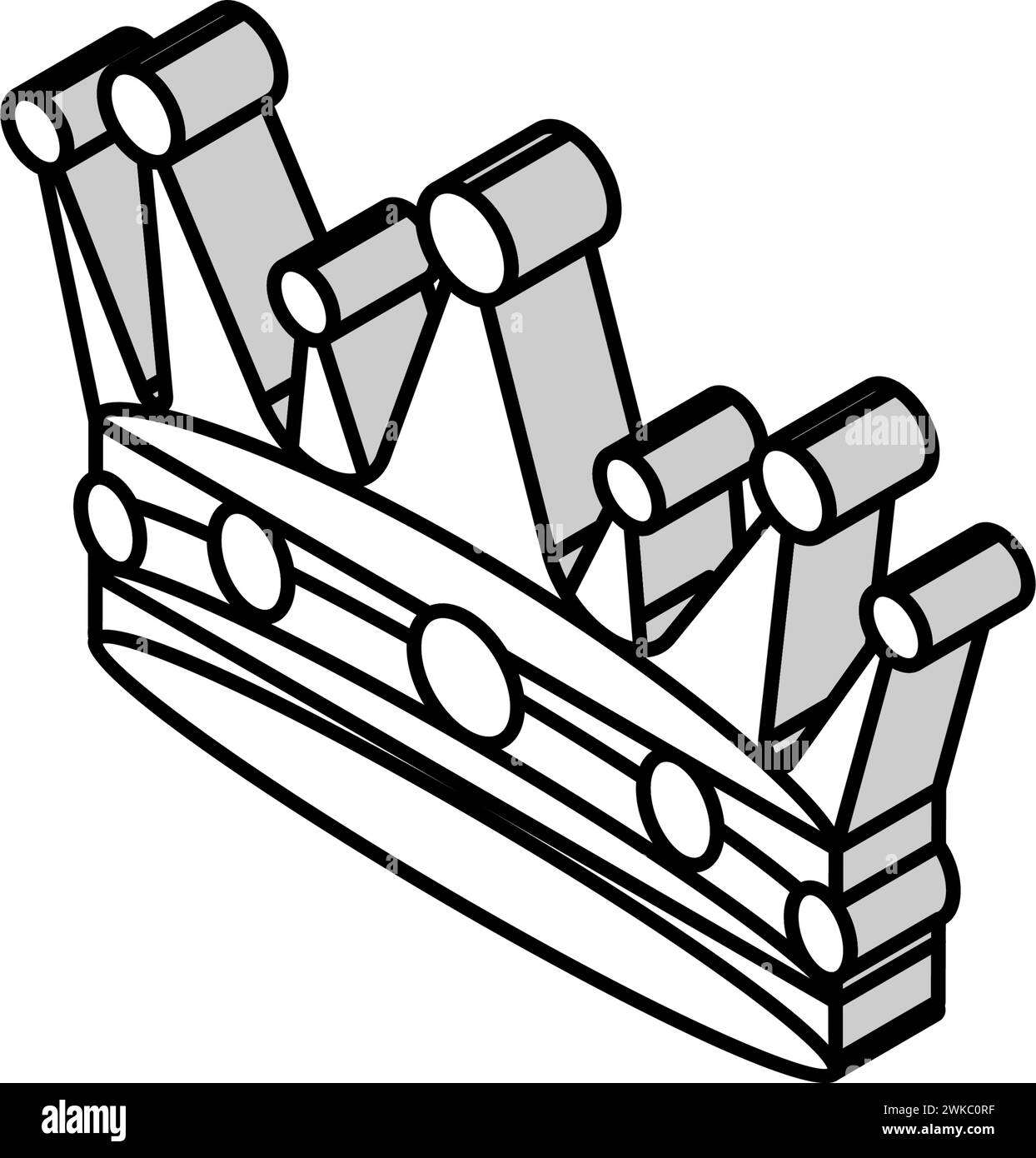 crown treasure isometric icon vector illustration Stock Vector Image