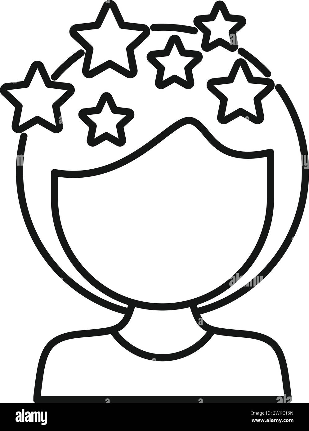 Head disease icon outline vector. Dizziness vertigo. Care orbit human ...