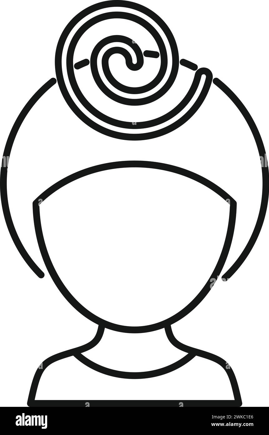 Spiral head pressure icon outline vector. Dizziness ill. Human orbit ...