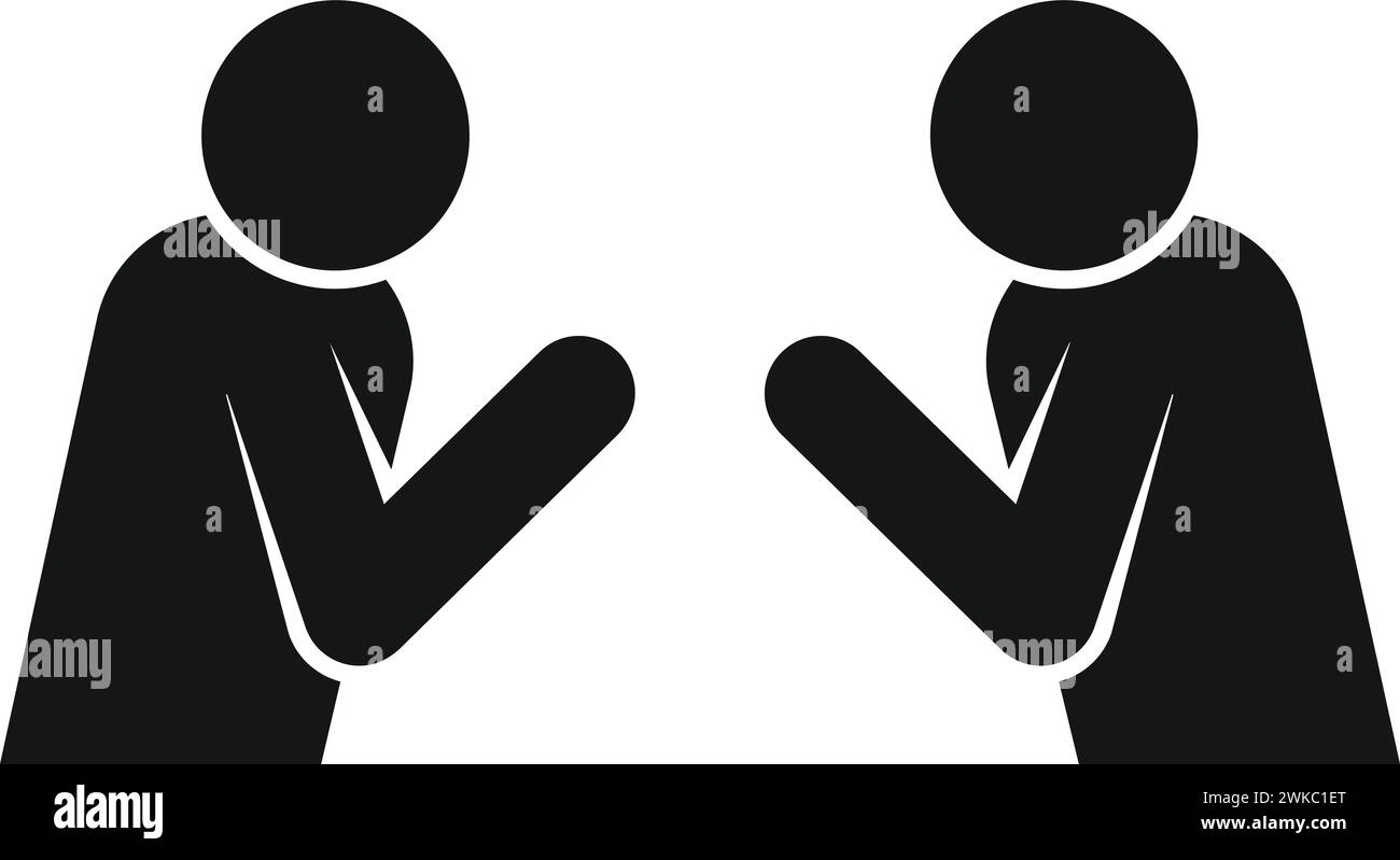 Distance talk risk icon simple vector. Surface virus. People sick ...