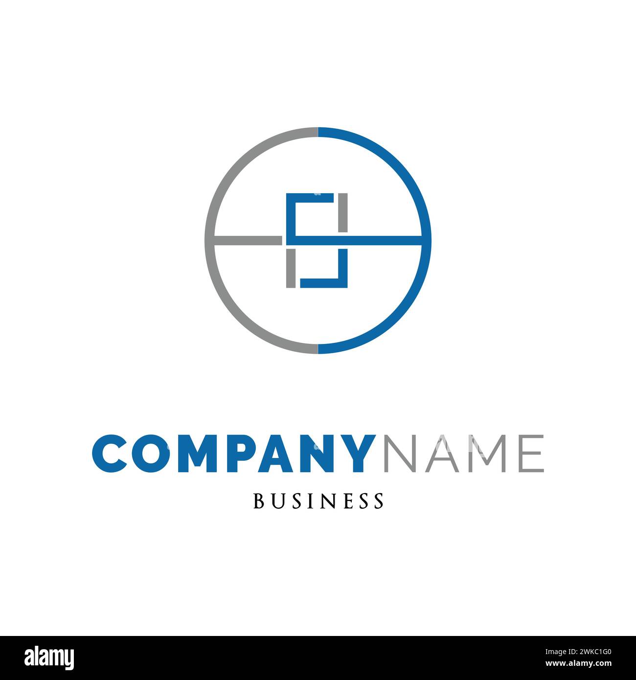 Initial Letter HS Icon Logo Design Template Stock Vector