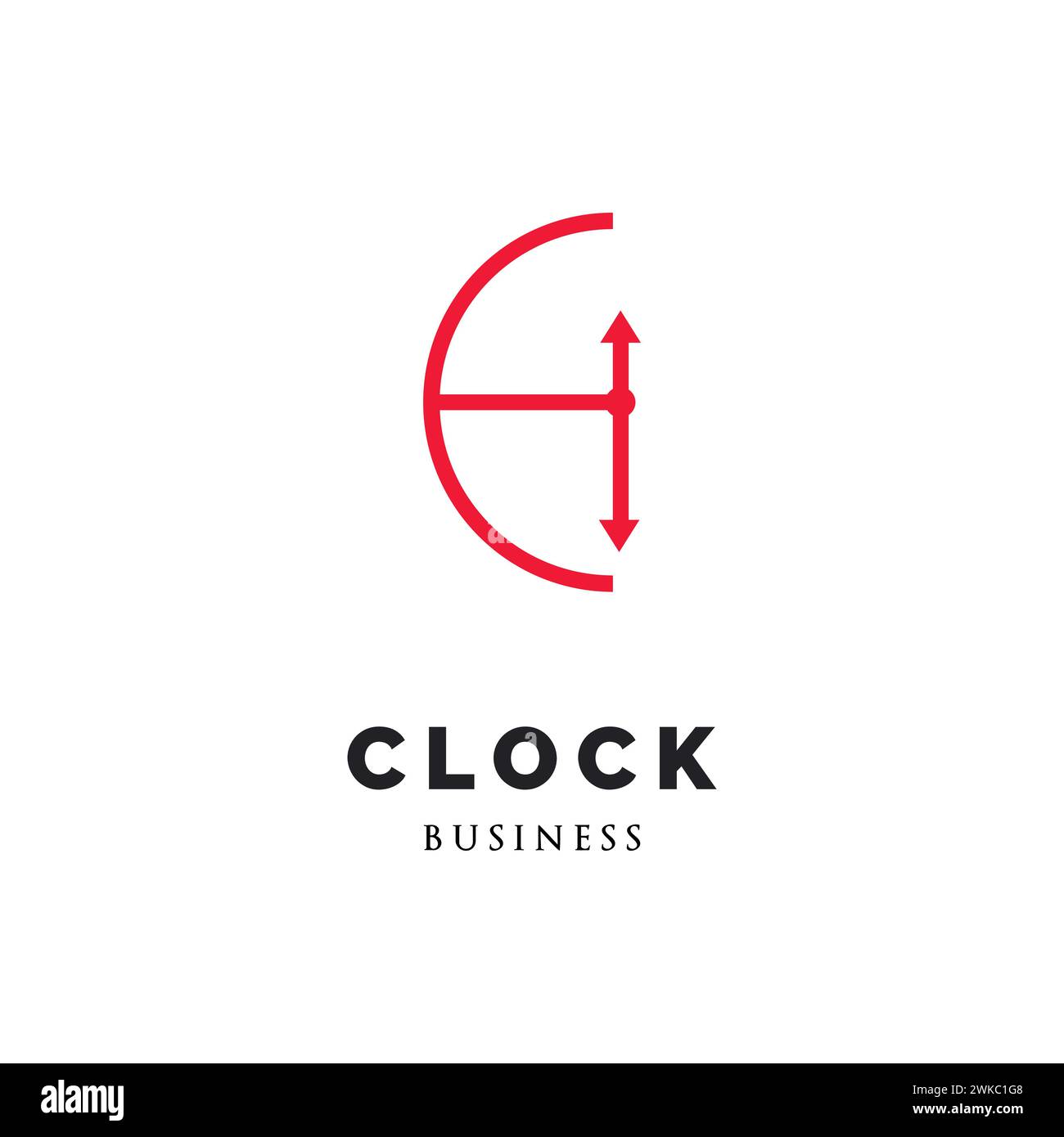 Initial Letter H Clock Icon Logo Design Template Stock Vector