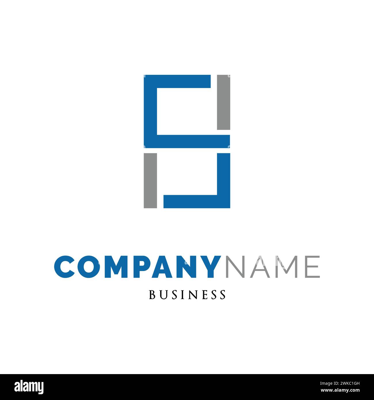 Initial Letter HS Icon Logo Design Template Stock Vector