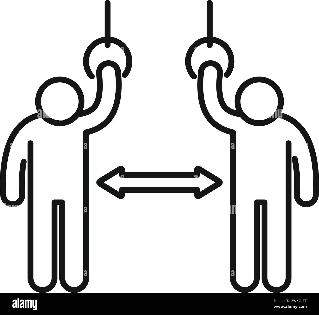 Crowd social distance icon outline vector. Surface door. People