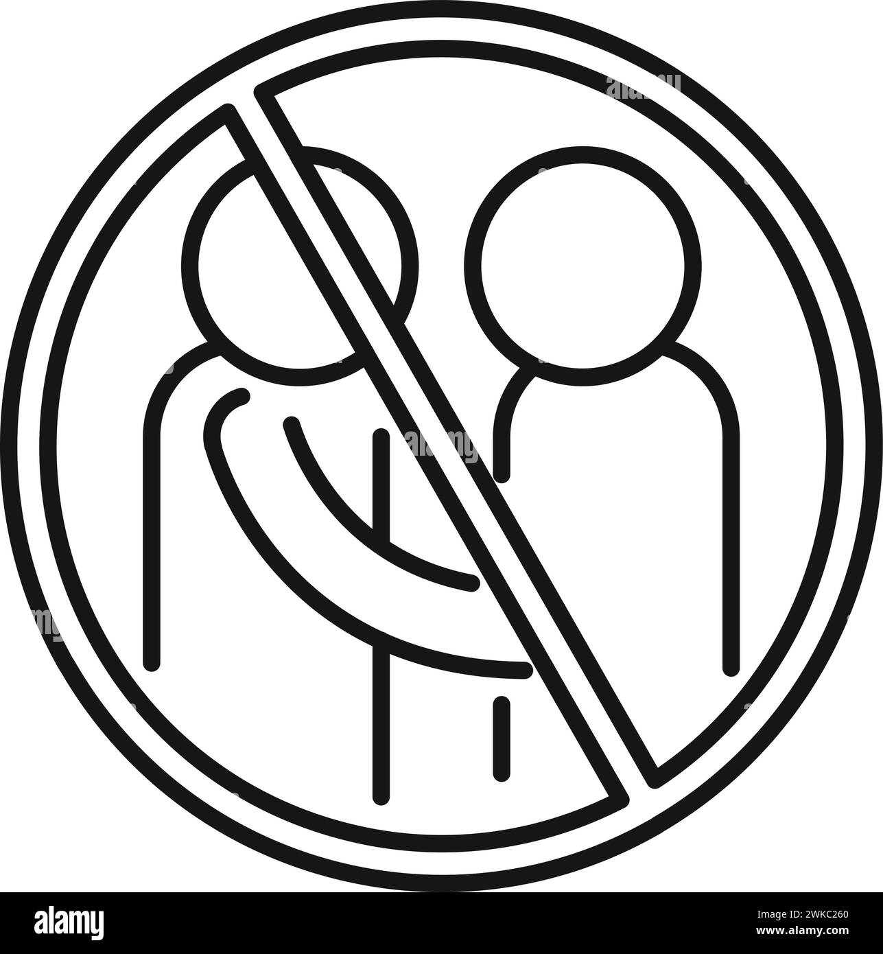 Avoid group person shake icon outline vector. Gesture crowd. People