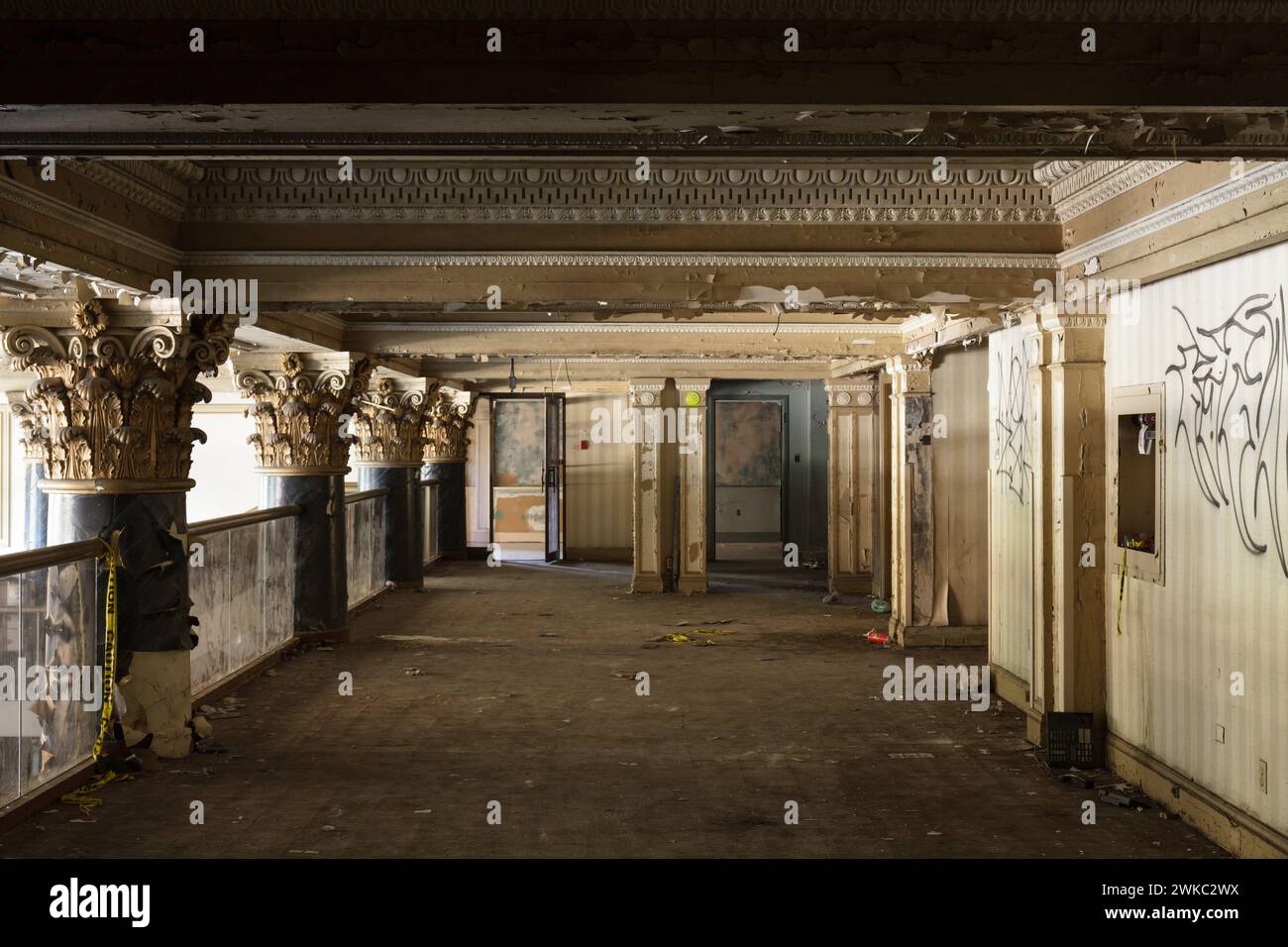 The lobby inside the Royal Connaught Hotel before renovations in Hamilton, Ontario, Canada Stock Photo