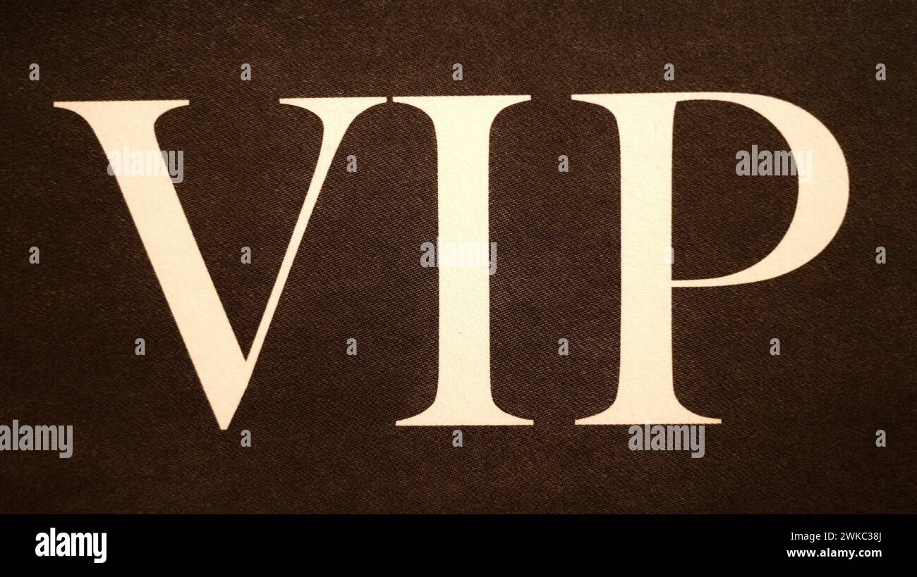 VIP lettering, North Rhine-Westphalia, Germany Stock Photo - Alamy