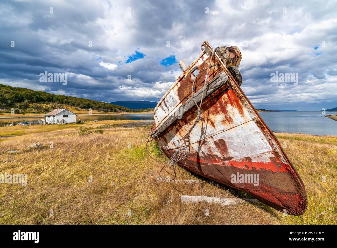 Shipwreck in the maritime museum in the Estancia Harberton estate of ...