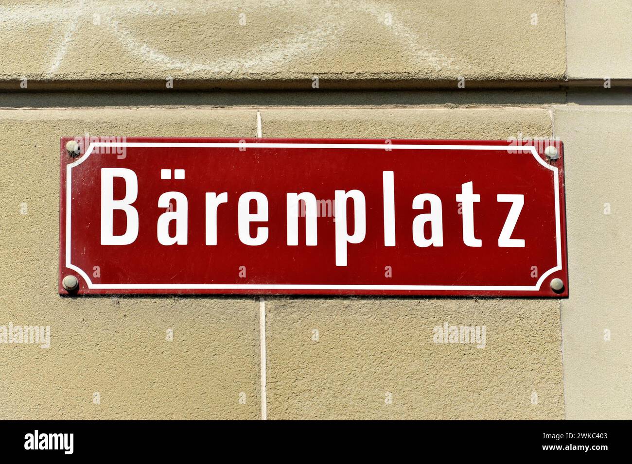 Baerenplatz, street sign, Bern, City of Bern, Switzerland Stock Photo