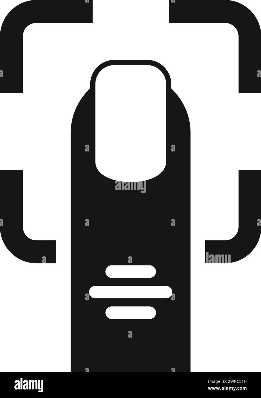 Fingerprint identification icon simple vector. Eye scanner. Data ...