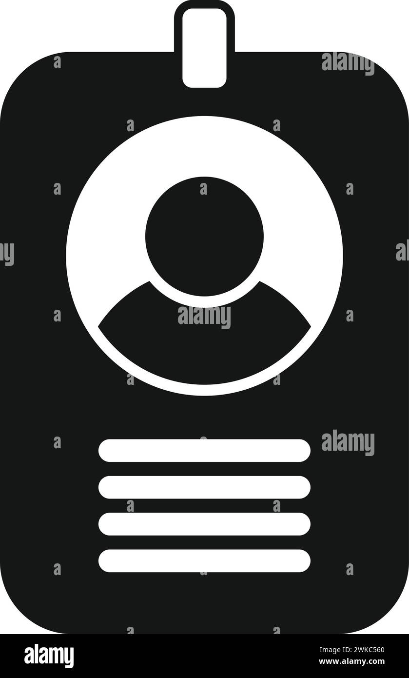 Id card planner icon simple vector. Scan verification code. Dark solitary Stock Vector