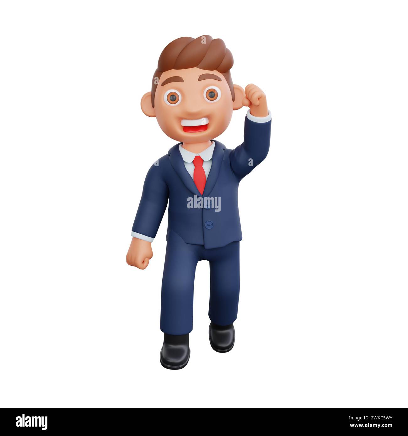 3d Illustration businessman character manager in different poses and ...