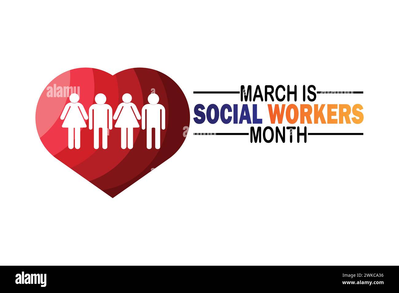 March is social workers month holiday concept template for background