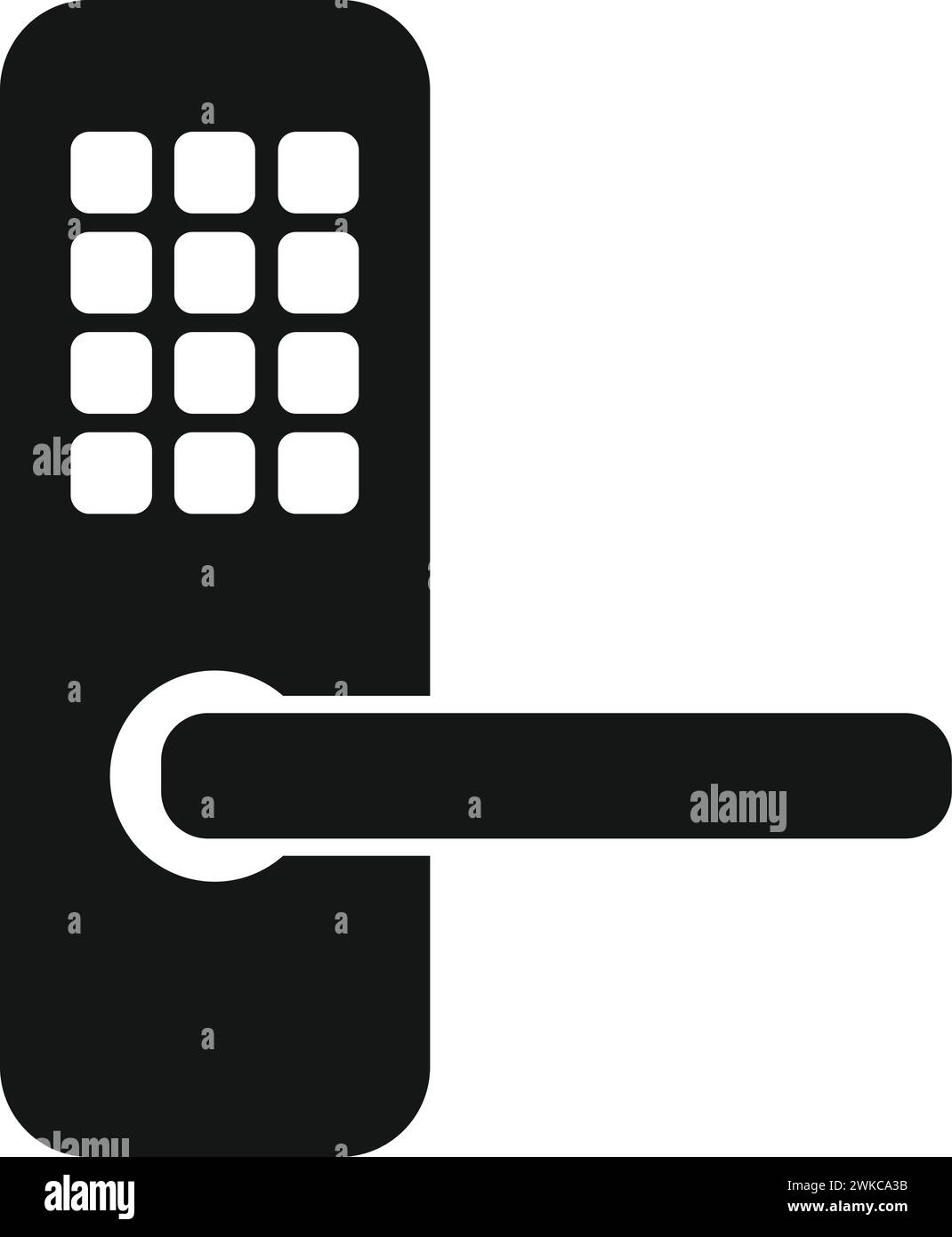 Digital Locked Door Icon Simple Vector. Prevent Robbery. Hacker Cyber Attack Stock Vector Image