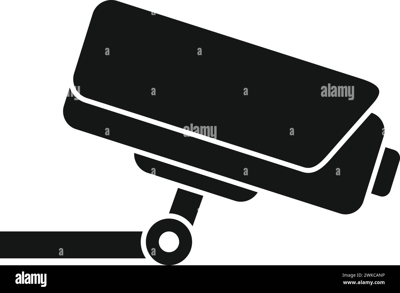 Secured police camera icon simple vector. Prevent crime. Stop online theft Stock Vector