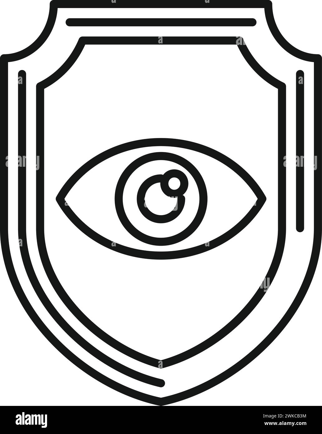 Secured stop theft eye icon outline vector. Access gesture. Coverage ...