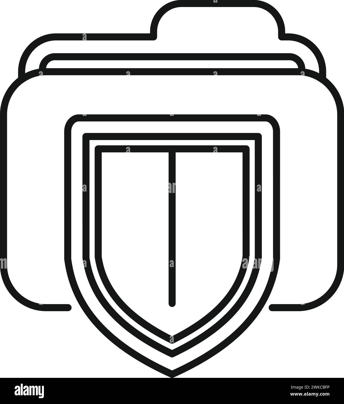 Secured folder documents icon outline vector. Alarm crime. Software protection Stock Vector