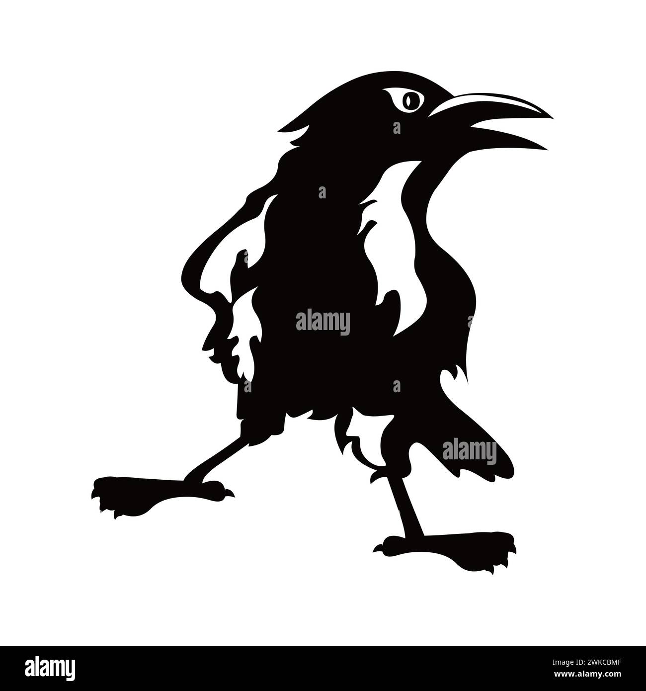 Crow black and white tattoo hi-res stock photography and images - Alamy