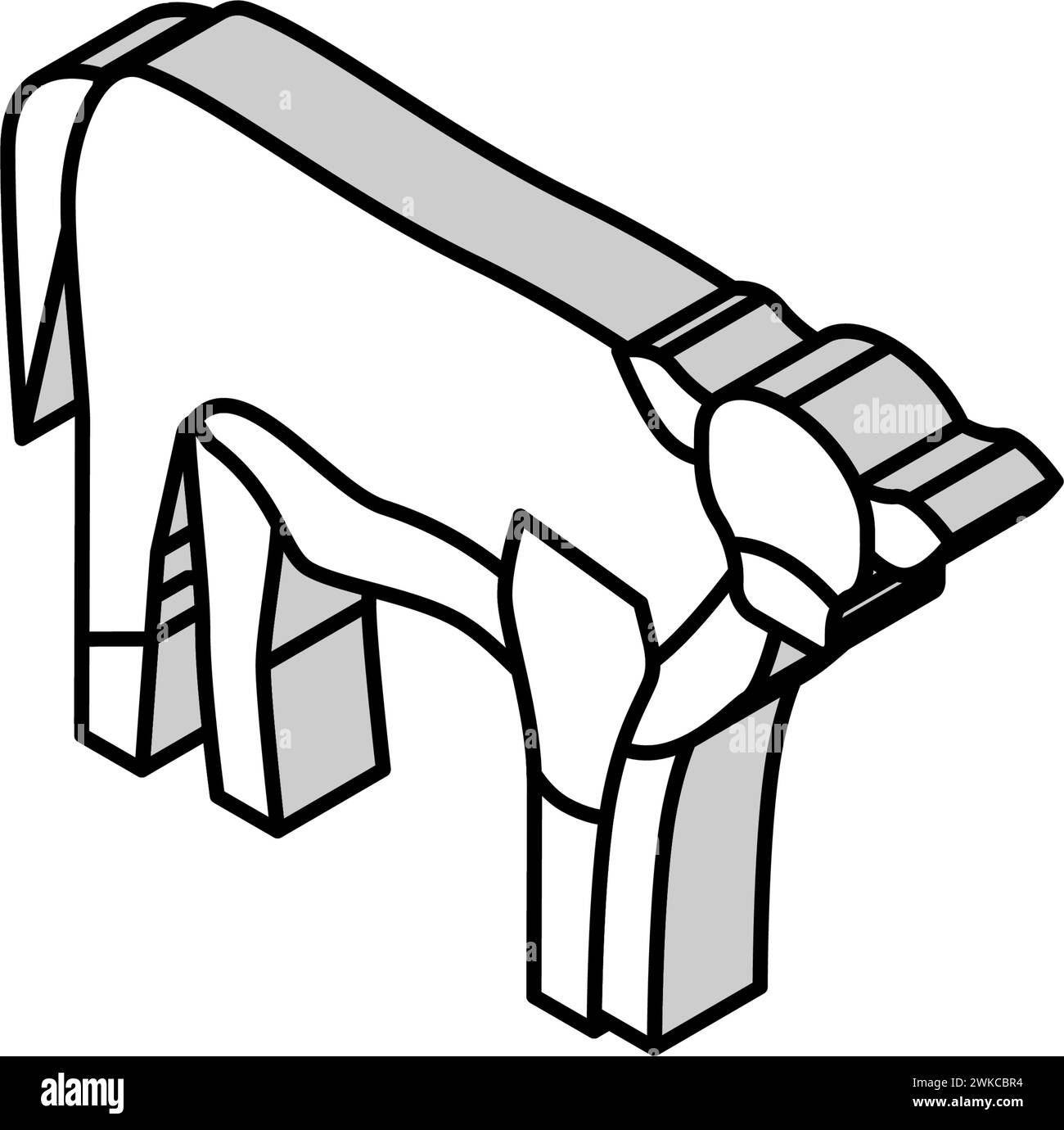 calf domestic animal isometric icon vector illustration Stock Vector