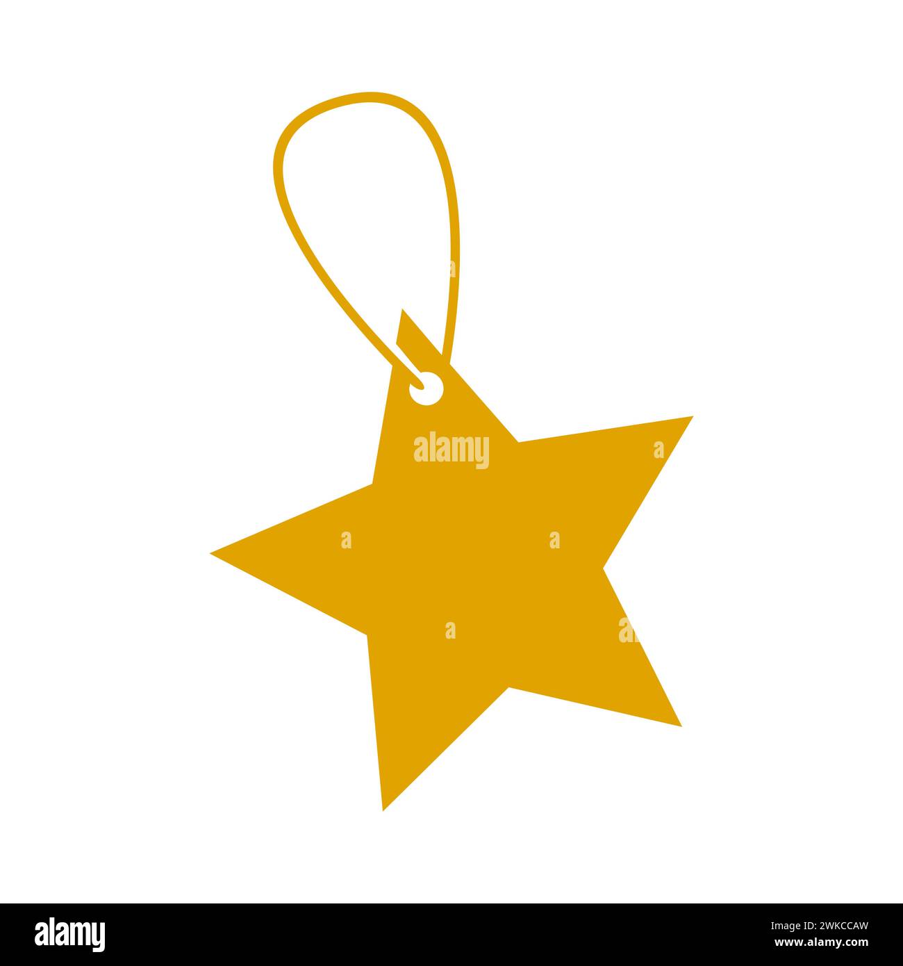Golden Star Key Chain Icon Stock Vector