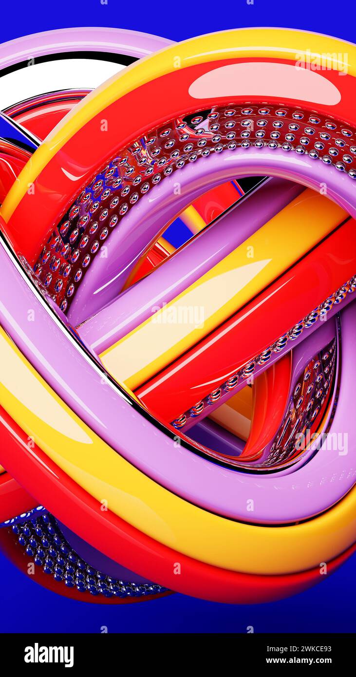 3D multicolor geometric shapes . Abstract design elements. Dynamic ...