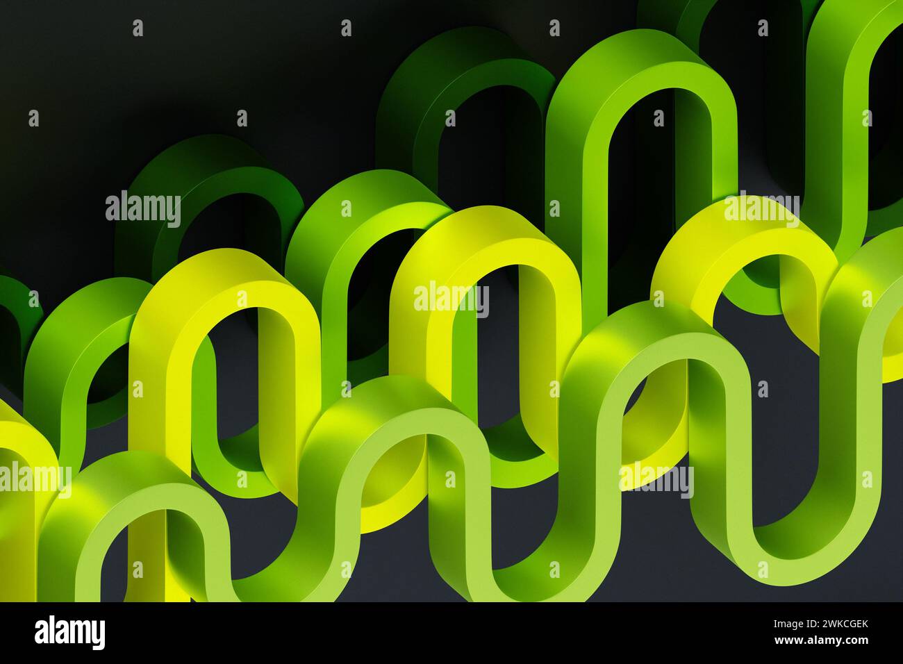 3D rendering, abstract modern multicolored background with wavy lines Stock Photo