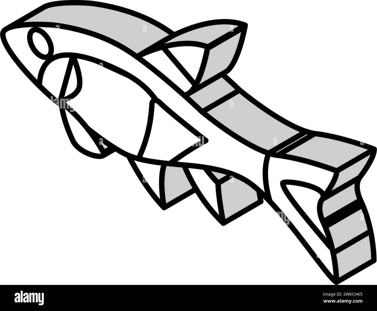rasbora fish isometric icon vector illustration Stock Vector