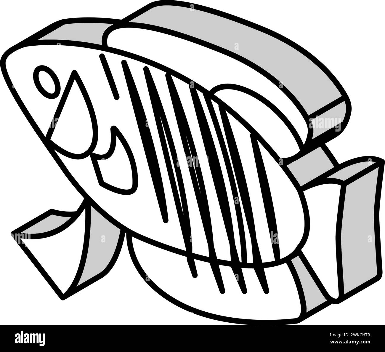 gourami fish isometric icon vector illustration Stock Vector