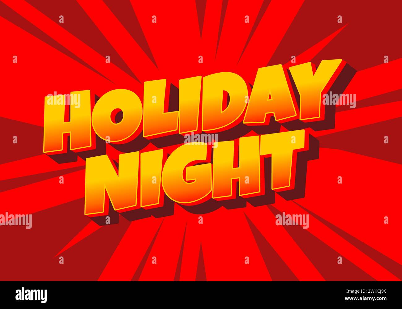 Holiday night. Text effect design in 3D look with eye catching colors Stock Vector Image & Art