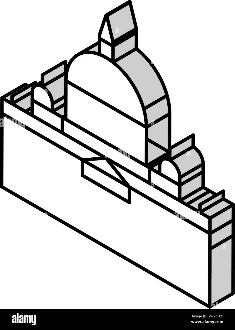 saint peter basilica isometric icon vector illustration Stock Vector
