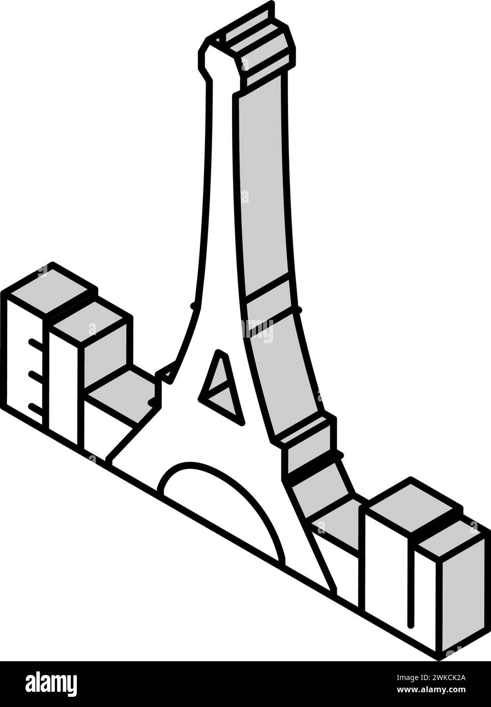 eiffel tower isometric icon vector illustration Stock Vector