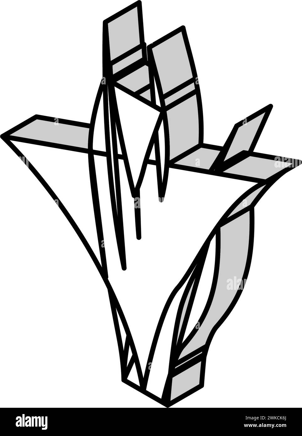 vallisneria spiralis isometric icon vector illustration Stock Vector