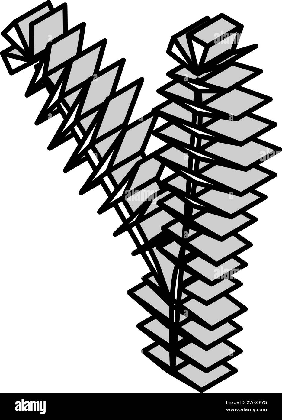 fir tree branch isometric icon vector illustration Stock Vector