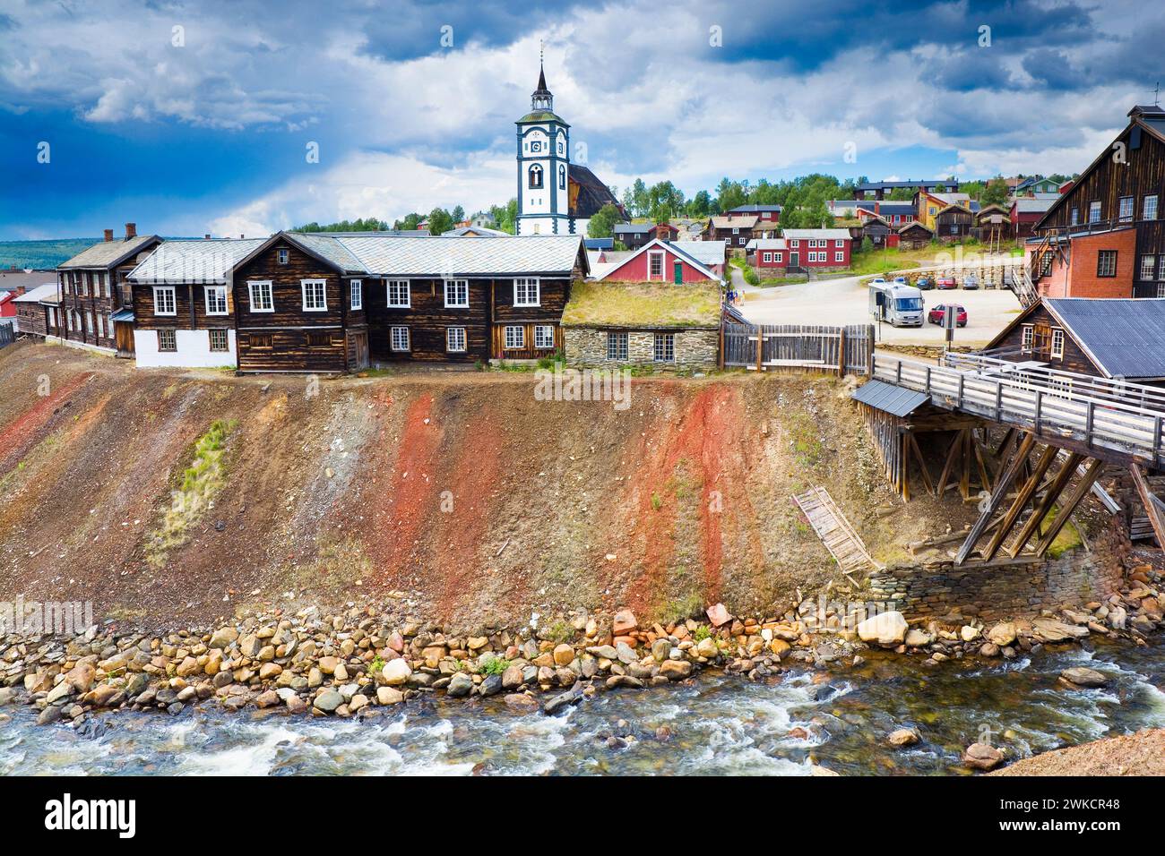 Panorama of the mining town of Røros, Norway Stock Photo - Alamy