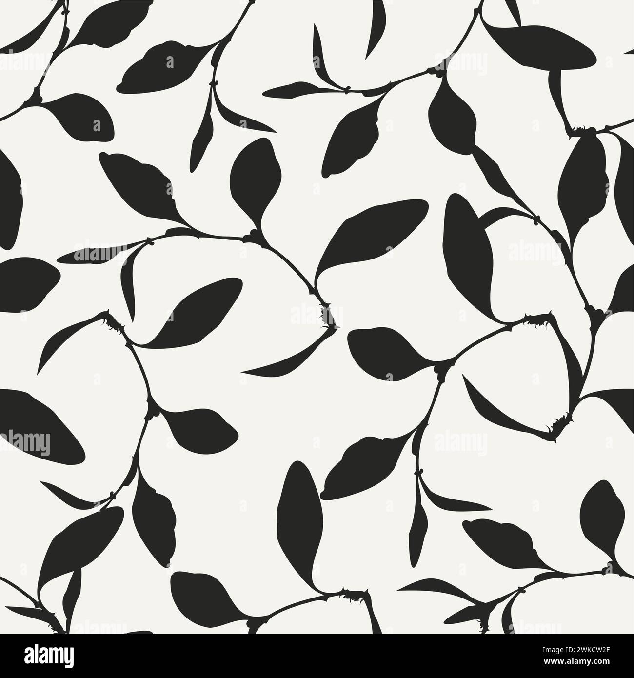 Botanical Seamless Pattern Leaves, Branches Motifs Stock Vector Image ...