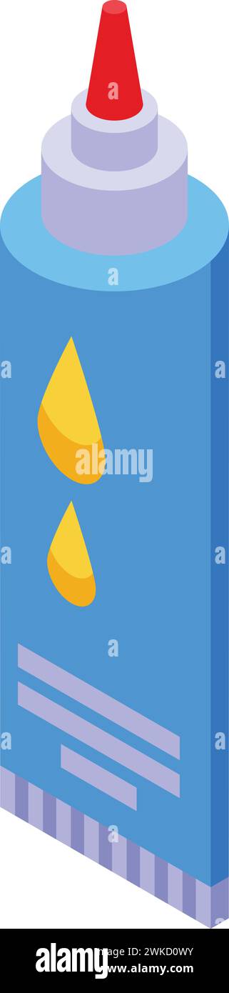 Cosmetic tube cream car icon isometric vector. Auto wash. Lubricant gel Stock Vector