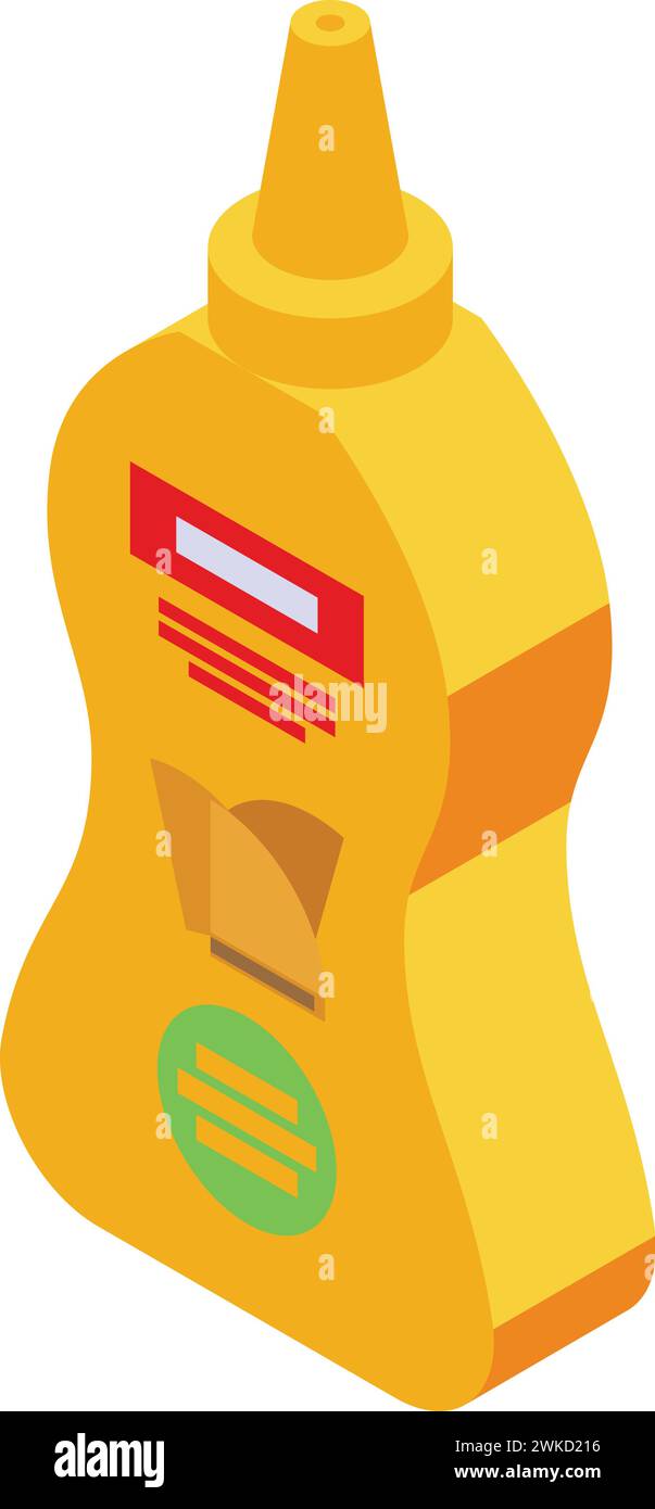 Quesadilla sauce bottle icon isometric vector. Bread vegetable. Menu party Stock Vector