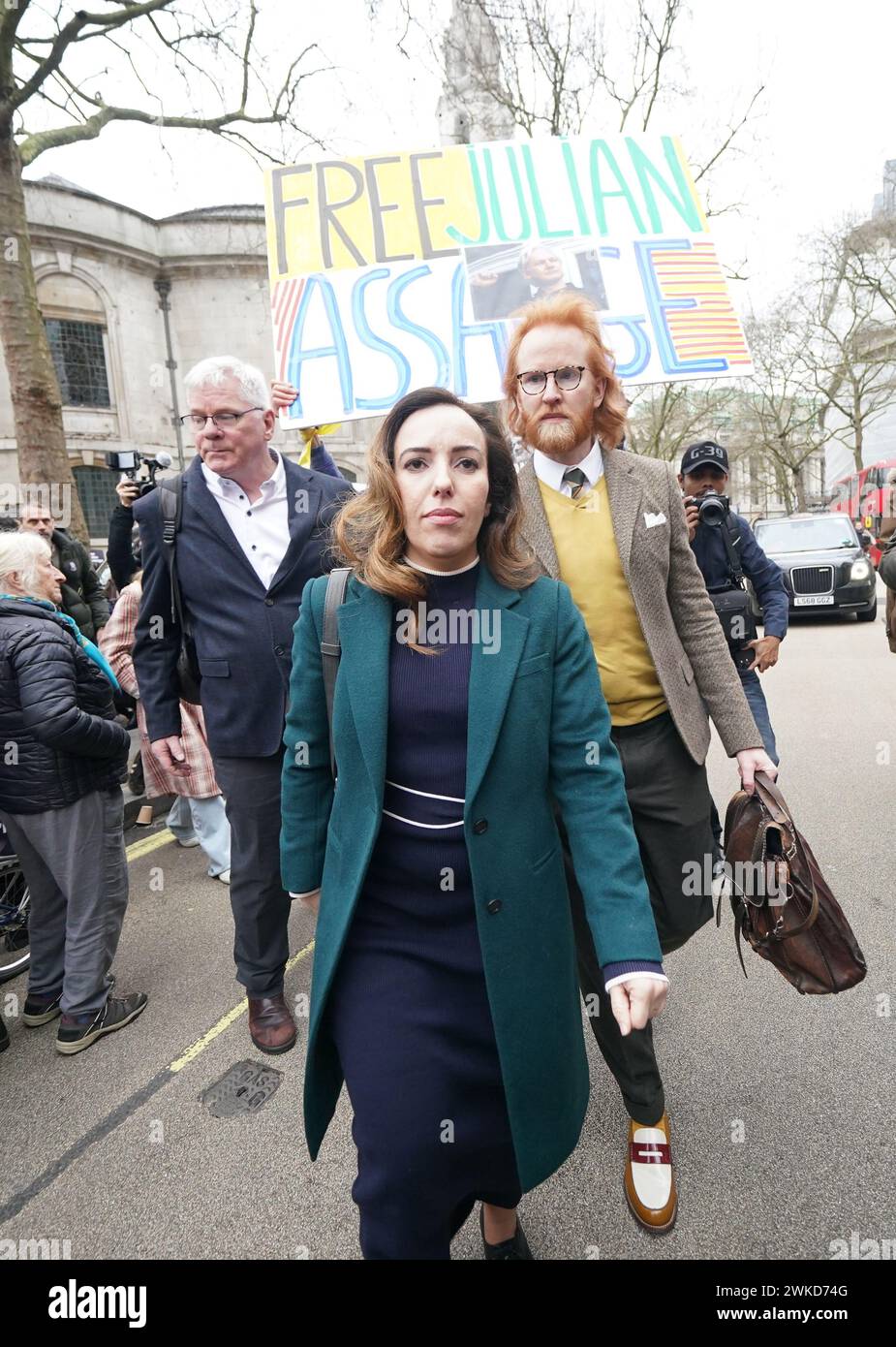 Stella Assange, the wife of Julian Assange, arrives at the Royal Courts of Justice in London, ahead of a two-day hearing in the extradition case of WikiLeaks founder Julian Assange. Picture date: Tuesday February 20, 2024. Stock Photo