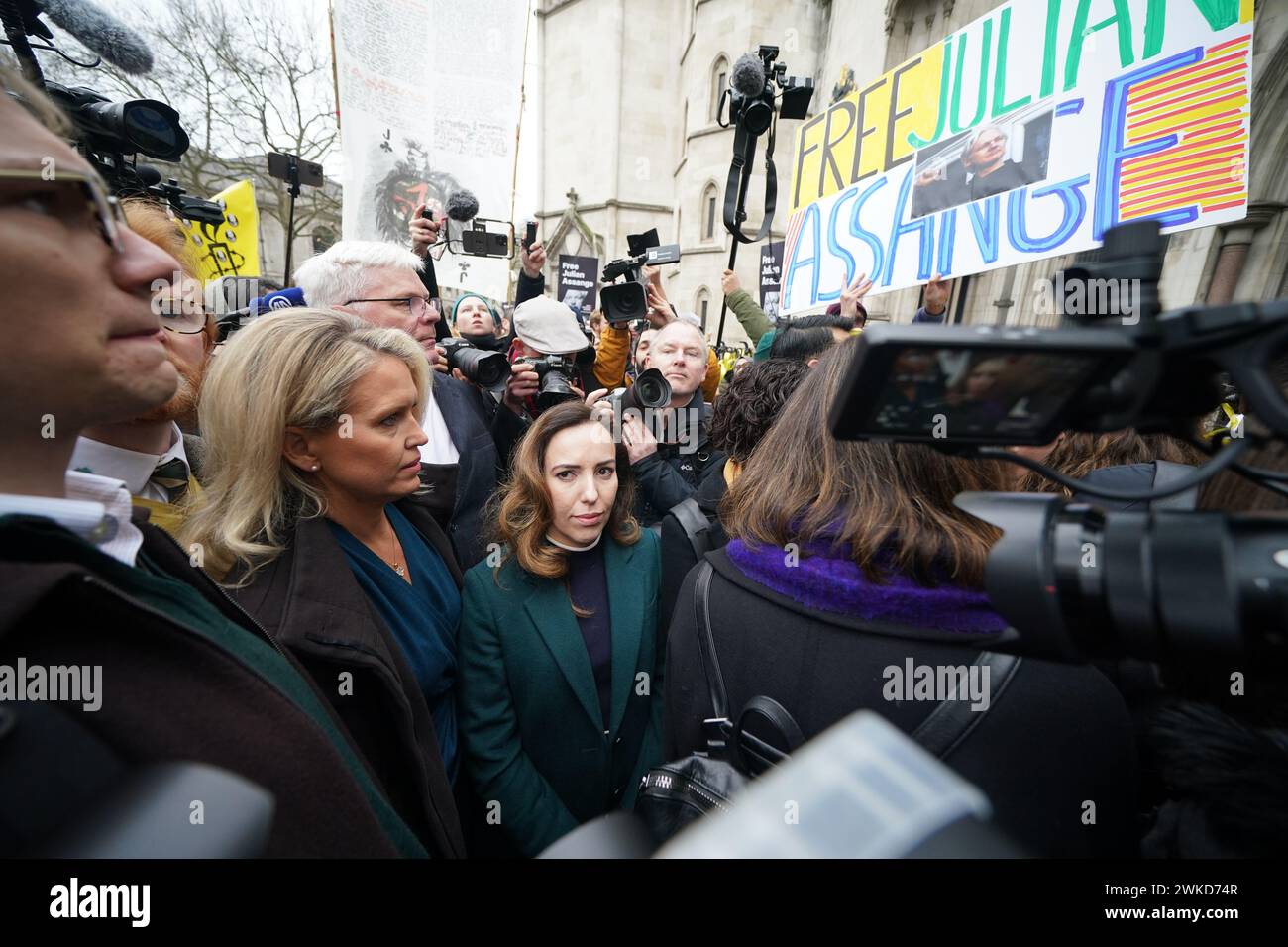 Stella Assange, the wife of Julian Assange, arrives at the Royal Courts of Justice in London, ahead of a two-day hearing in the extradition case of WikiLeaks founder Julian Assange. Picture date: Tuesday February 20, 2024. Stock Photo