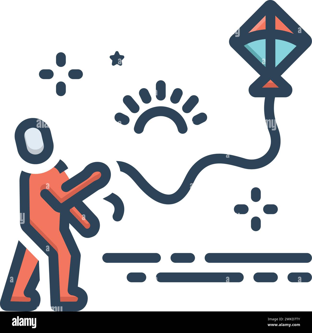 Boy flying kite Cut Out Stock Images & Pictures - Alamy