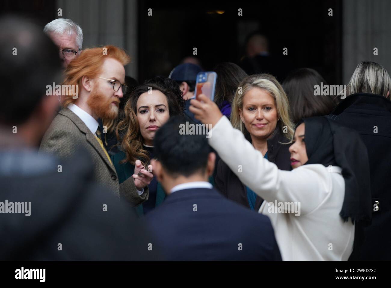 Stella Assange, the wife of Julian Assange, arrives at the Royal Courts of Justice in London, ahead of a two-day hearing in the extradition case of WikiLeaks founder Julian Assange. Picture date: Tuesday February 20, 2024. Stock Photo
