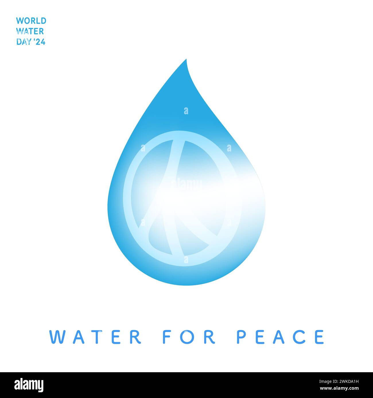 Design for world water day with water for peace theme. 2024 Stock