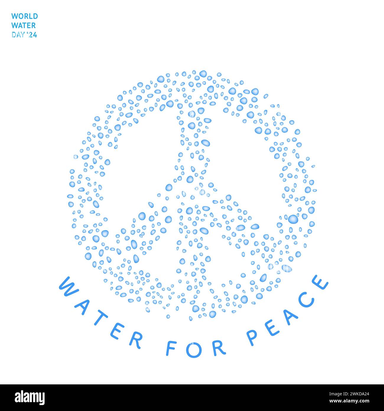 Design for world water day with water for peace theme. 2024 Stock